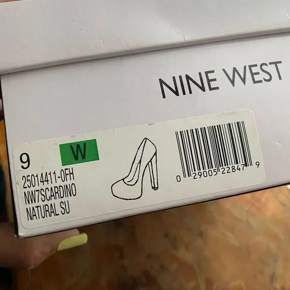 Nine West Natural Suede Heels NEW with box - Picture 8 of 9